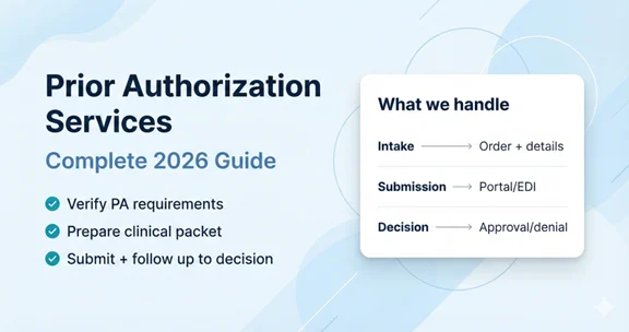 Prior authorization services featured banner for a medical billing service page