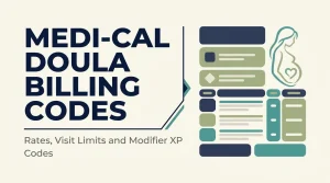 Medi-Cal doula billing codes featured image showing the nine covered service codes and fee-for-service rate range