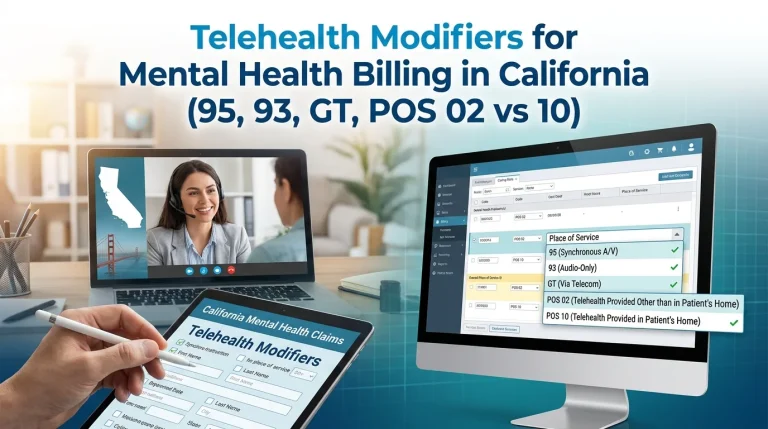 telehealth modifier mental health billing